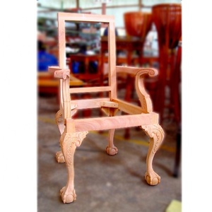 Unfinished Mahogany Wood <b>Chair</b> Frame <b>for</b> Dining <b>Bedroom</b> or Hotel Stylish Wooden Living Room Furniture - Product Image 2