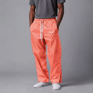 Fashion Canvas Windbreaker Piping Plus Size Custom Men Sweatpants Loose Lightweight Colorblock Casual Jogger Trousers - Product Image 5