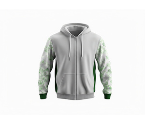 Sweat-shirt à capuche entièrement zippé en mélange de coton premium, vêtements de mode d'hiver pour hommes, femmes et jeunes, veste à capuche pour l'entraînement, vêtements de sport - Product Image 2