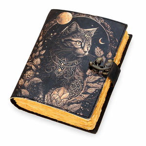 New Era Vintage Cat UV Print Paper Journal <b>Diary</b> <b>Notebook</b> Sketchbook Handmade Vintage Deckle Cotton Paper Gift for Pet Lovers - Product Image 1