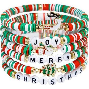 Regali di Natale Perfetti per Donne e Ragazze: Set di 6 Braccialetti a Catena Stile Caramella 'Merry', Età 3+ - Accessorio di Moda - Product Image 1