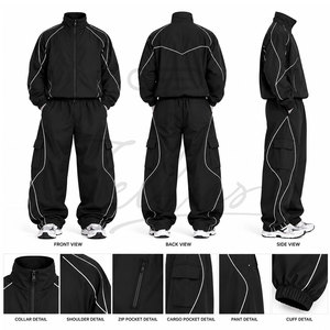 Conjunto Deportivo de 2 Piezas para Hombre, Talla Grande, para Invierno, Corte Regular, Tejido Grueso, para Gimnasio y Uso Diario, Conjunto para Correr - Product Image 5