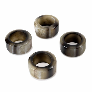 Bague décorative en corne naturelle polie, écologique, en corne de buffle, fabriquée à la main par HF Crafts - Product Image 4