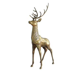 Wholesale Luxury <b>Gold</b> Reindeer Sculpture Metal Stag <b>Statue</b> Tabletop Christmas Decoration For Hotel Lobby Home Living Room Decor - Product Image 4