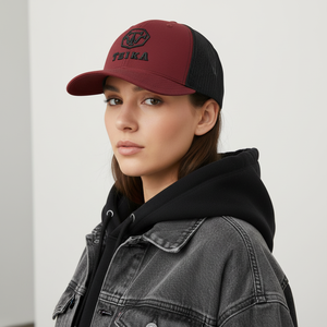 หมวกเบสบอลปี 2026 ปักลายโลโก้ 3 มิติ สีส้มดำ ผ้าตาข่ายแบบ Trucker ปรับขนาดได้ ขายส่ง OEM - Product Image 6