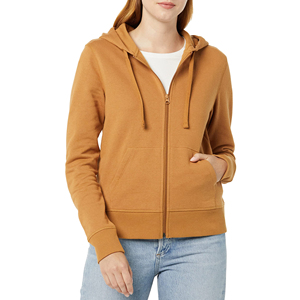 OEM Women <b>Clothing</b> Heavy GSM Plain Dyed Zipper Hoodies for Women Cotton Polyester Made Women Zip Up Hoodie - Product Image 1