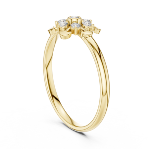 Anillo de oro macizo de 14k para mujer con diamante de corte redondo minimalista en forma de brújula, ideal para regalo, compromiso o aniversario. - Product Image 4