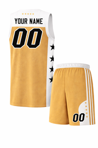 Uniformes de Baloncesto Americanos al por Mayor, Color Beige Dorado, Todos los Equipos de EE. UU., Cosidos, de Secado Rápido, Nuevo Diseño de Última Moda - Product Image 4