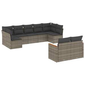 Conjunto de Sofás de Jardín de Ratán PE Gris Oscuro Modular Grande, Cómodo y Elegante - Product Image 2
