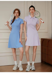 Vente en gros de robes de golf à col polo pour femmes avec logo personnalisé, jupes de tennis décontractées, vêtements de sport, vêtements de tennis personnalisés - Product Image 2