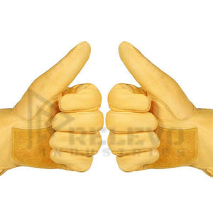 Gants de conduite en cuir jaune pour homme avec logo personnalisé, gants de moto en cuir pleine main - Product Image 6