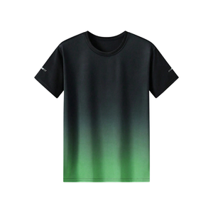 T-shirt dégradé ombré à manches courtes et col rond pour homme – Idéal pour le sport, l'entraînement, la course, la gym, le fitness – Tenue athlétique estivale et quotidienne – Taille XS - Product Image 3