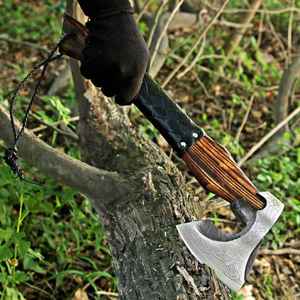 Custom Handmade Industrial Forged Carbon Steel Bearded <b>Head</b> Axe Outdoor Camping Hunting Hatchet Wooden Handle Survival Tool - Product Image 2