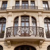 Rampe de balcon murale en aluminium, résistante à la rouille, facile à assembler, avec un design décoratif traditionnel et sécurisé