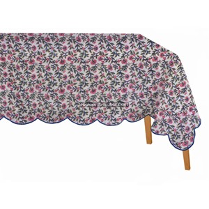 Mantel Rectangular de Algodón con Estampado Floral Hecho a Mano, de Alta Calidad, para Bodas, Hoteles, Cenas y Decoración - Product Image 5