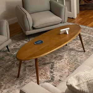 Mesa de Centro de Madera de Nogal Sólido, Ovalada, Elíptica, Rectangular, Estilo Moderno de Mediados de Siglo, Hecha a Mano - Product Image 4