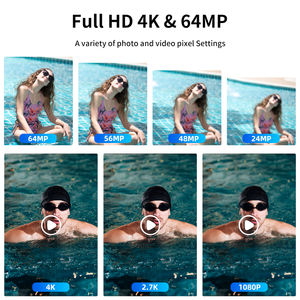 Caméra étanche de haute qualité 4K 64MP HD avec certification IP68, étanche jusqu'à 5 m, mise au point automatique, zoom numérique 16x, caméra sous-marine pour la natation - Product Image 3