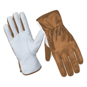 Premium Goat Grain Leather Work <b>Gloves</b> with Spandex Laminated Back Hand Protection Gauntlet Driving Safety <b>Gloves</b> - Product Image 5