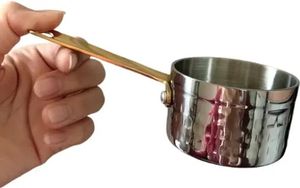 Stainless Steel <b>Sauce</b> Pans Round Minimalist Design Copper Exterior No Cover Induction Compatible Easy Clean - Product Image 2