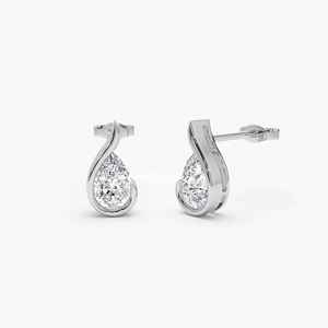 Pendientes de Diamante Cultivado en Laboratorio con Corte de Pera de 1.50 ct, Color D, Claridad VVS2, Oro Puro de 14k para Mujer, Pendientes de Diamante de Laboratorio de Lujo Únicos - Product Image 2
