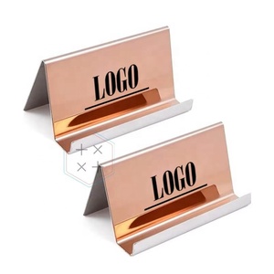 ที่ใส่นามบัตรโลหะ ขนาด 4 นิ้ว ดีไซน์เรียบหรู สีทอง สำหรับวางบนโต๊ะ - Product Image 5