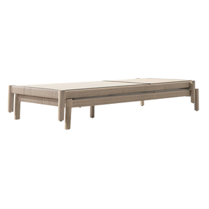 Collection Signature Hotel Emma - Chaise longue d'extérieur en teck contemporain avec dossier réglable et coussin - Style minimaliste pour le bord de la piscine - Product Image 5