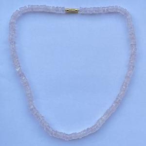 Collier de perles Heishi en quartz rose naturel, lisse et poli, bijoux en pierres précieuses, vente en gros - Product Image 1