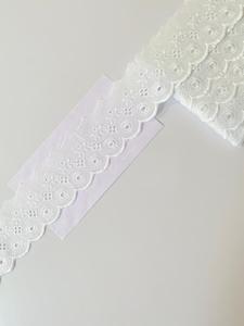 Wide Eye Cotton Eyelet <b>Lace</b> Trim 9cm Soft swiss Voile <b>White</b> 100% Cotton Embroidered Flower Border <b>Lace</b> Trimming for Baby Clothes - Product Image 4