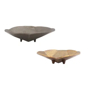 Handmade <b>Decorative</b> Metal Bowl with Stylish Geometric Wire Frame ConstructionRound Wood <b>Decorative</b> <b>Plate</b> Minimalist Design Solid - Product Image 1
