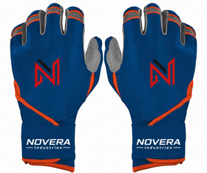 NOVERA INDUSTRIES Custom Logo Premium Leather Baseball Batting Gloves <b>Hook</b> Loop Closure Strong Grip Breathable Training OEM ODM - Product Image 3