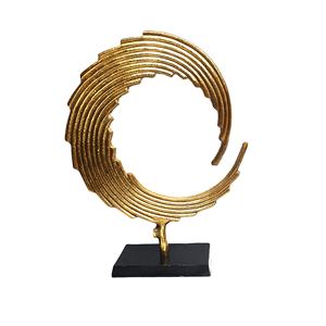 Bague décorative antique en aluminium moulé à la main avec finition en or Petite bague décorative en or pour la maison et le bureau - Product Image 6