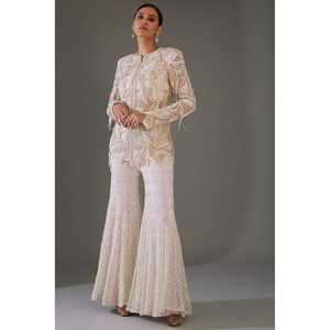 Hermosos conjuntos de traje elegante para mujer Western Wear Top y Plazzo con Secuencia de trabajo - Product Image 2