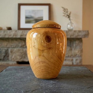 Wooden Classic Covered Urn Decorative Home Table Accent Vessel - Product Image 5