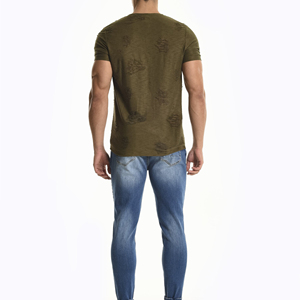T-shirt décontracté pour homme, coupe classique, col rond, manches courtes, en toile écologique, épaules tombantes, confortable, 100% coton - Product Image 2