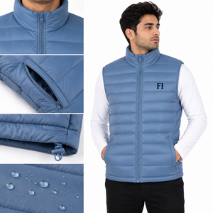 Chaleco Acolchado para Hombre al por Mayor, Cuello Alto, Sin Mangas, Chaqueta de Invierno, Proveedor de Ropa Urbana Personalizada, EE. UU. - Product Image 5
