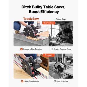 Sega circolare a immersione da 6-1/2 pollici con binario, kit con lama a 48 denti con punta in carburo e regolazione angolare da 0-45 gradi - Product Image 3