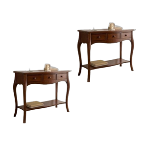 PROMO Buffet en bois massif avec 3 tiroirs - Design européen moderne, durable et peu encombrant pour salon, chambre et salle de bain - Product Image 4