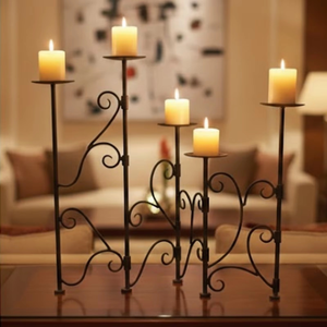 Vinita Impex VI-15 Luxury Handmade Wrought Iron 5-Arm Multi-Level <b>Candelabra</b>-Durable Eco-Friendly Wedding & Birthday Home Decor - Product Image 4