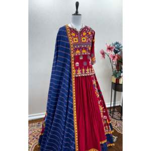 Designer Embroidered Gamthi Work Lehenga Choli <b>Performance</b> <b>Wear</b> - Product Image 5