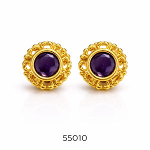 MOLL JEWELLERS ต่างหูทรงรีเคลือบทองประดับปะการังสไตล์มินิมอล เครื่องประดับทันสมัยสำหรับผู้หญิงสำหรับงานปาร์ตี้ - Product Image 1