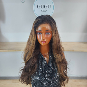 Human Hair Wigs Double Drawn 100% Virgin Vietnamese Hair Natural Color <b>Body</b> <b>Wave</b> Transparent Lace Hand Made Long Extensions - Product Image 3