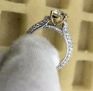 ZAWO Classic Rose Gold Plated Luxury Moissanite Engagement <b>Rings</b> Unisex Perfect Wedding Party Anniversary Gift - Product Image 6