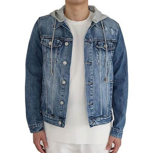 Mens Distressed Denim <b>Jacket</b> Casual Streetwear Fashion <b>Jacket</b> Ripped Vintage Trucker Coat Comfortable Cotton Blend Denim <b>Jacket</b> - Product Image 5