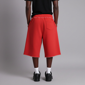 Pantalones Cortos de Hombre 100% Algodón, Cintura Media Elástica, Logotipo Personalizado Impreso, Transpirables, Color Sólido, Venta Caliente - Product Image 6