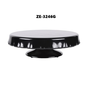 Base Giratoria para Pastel Hecha a Mano de Primera Calidad para Catering Profesional, Redonda, de Metal Negro, Ajustable, Antiadherente - Product Image 1