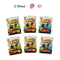 O'Food Wavy Roasted Seaweed Snack 8g – Keripik Rumput Laut Panggang Renyah, Rasa Keju & Tradisional, Siap Santap, Kemasan Besar