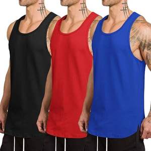 Nouveau lot de 3 débardeurs de sport pour hommes, 100 % coton, respirants, à séchage rapide, col rond boutonné, vente en gros, pour la gym et le fitness - Product Image 1
