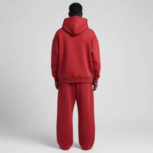 Ensemble de survêtement pour homme personnalisé en molleton imprimé à capuche surdimensionné en coton 100% 220 g/m², 2 pièces, pour l'hiver - Product Image 5