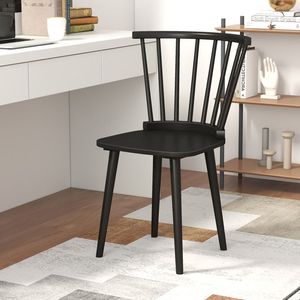 Juego de 2 Sillas de Comedor Windsor, Sillas de Cocina de Madera de Caucho con Respaldo de Espiga - Product Image 2