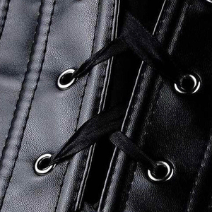 เสื้อครอปเซ็ทลำลองคุณภาพสูงสำหรับผู้หญิง สีดำ หนังแท้ ระบายอากาศได้ดี บางเบา ขายดีที่สุด - Product Image 3